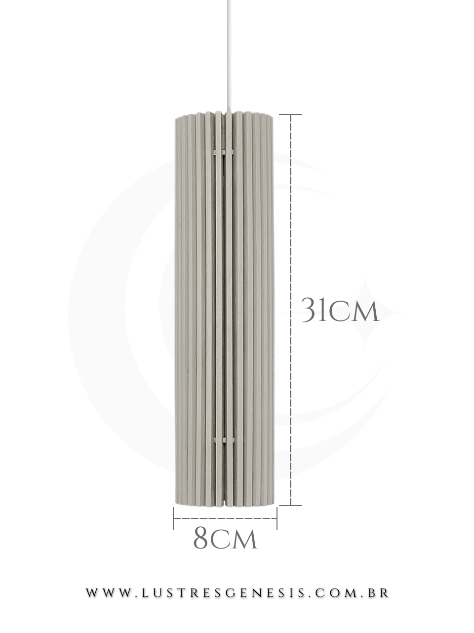 Lumin&aacute;ria pendente modelo cacto com acabamento em madeira, ideal para mesa de jantar, quartos, salas e escrit&oacute;rios, da marca Attimo.